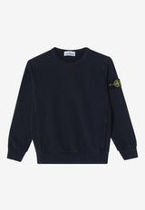 Stone Island Kids Boys Compass Patch Sweatshirt  Blue 166100005S0040/S_STONE-V0020