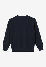 Stone Island Kids Boys Compass Patch Sweatshirt  Blue 166100005S0040/S_STONE-V0020