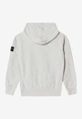 Stone Island Kids Boys Compass Patch Hoodie Chalk 166100014-BS0040/S_STONE-V0097