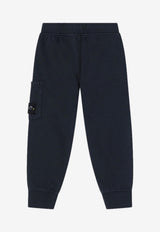 Stone Island Kids Boys Compass Patch Track Pants Blue 166200003-CS0040/S_STONE-V0020