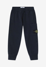 Stone Island Kids Boys Compass Patch Track Pants Blue 166200003-DS0040/S_STONE-V0020