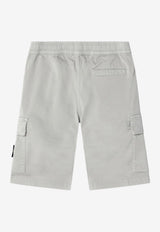 Stone Island Kids Boys Compass Patch Cargo Shorts Gray 16L100004-BS0012/S_STONE-V0061