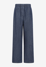 Wide-Leg Denim Pants