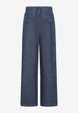 Wide-Leg Denim Pants