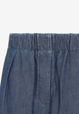 Wide-Leg Denim Pants