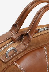 Leather and Suede Top Handle Bag