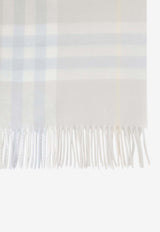 Giant Check Fringed Cashmere Scarf