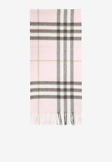 Giant Check Fringed Cashmere Scarf