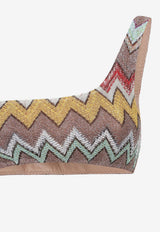 One-Shoulder Lurex Knit Bikini