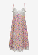 Floral Print Silk Slip Dress