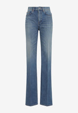 Washed Straight-Leg Jeans