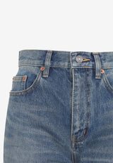 Washed Straight-Leg Jeans