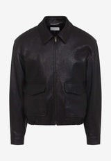 Leather Zip-Up Jacket