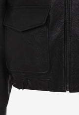 Leather Zip-Up Jacket