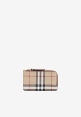 Checked Zipped Card Case