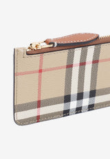 Checked Zipped Card Case