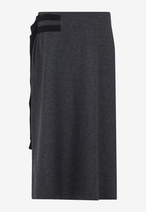 Wrap Wool Midi Skirt