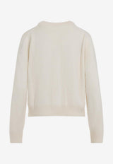 Floral-Embroidered Wool-Blend Cardigan