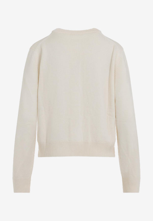 Floral-Embroidered Wool-Blend Cardigan