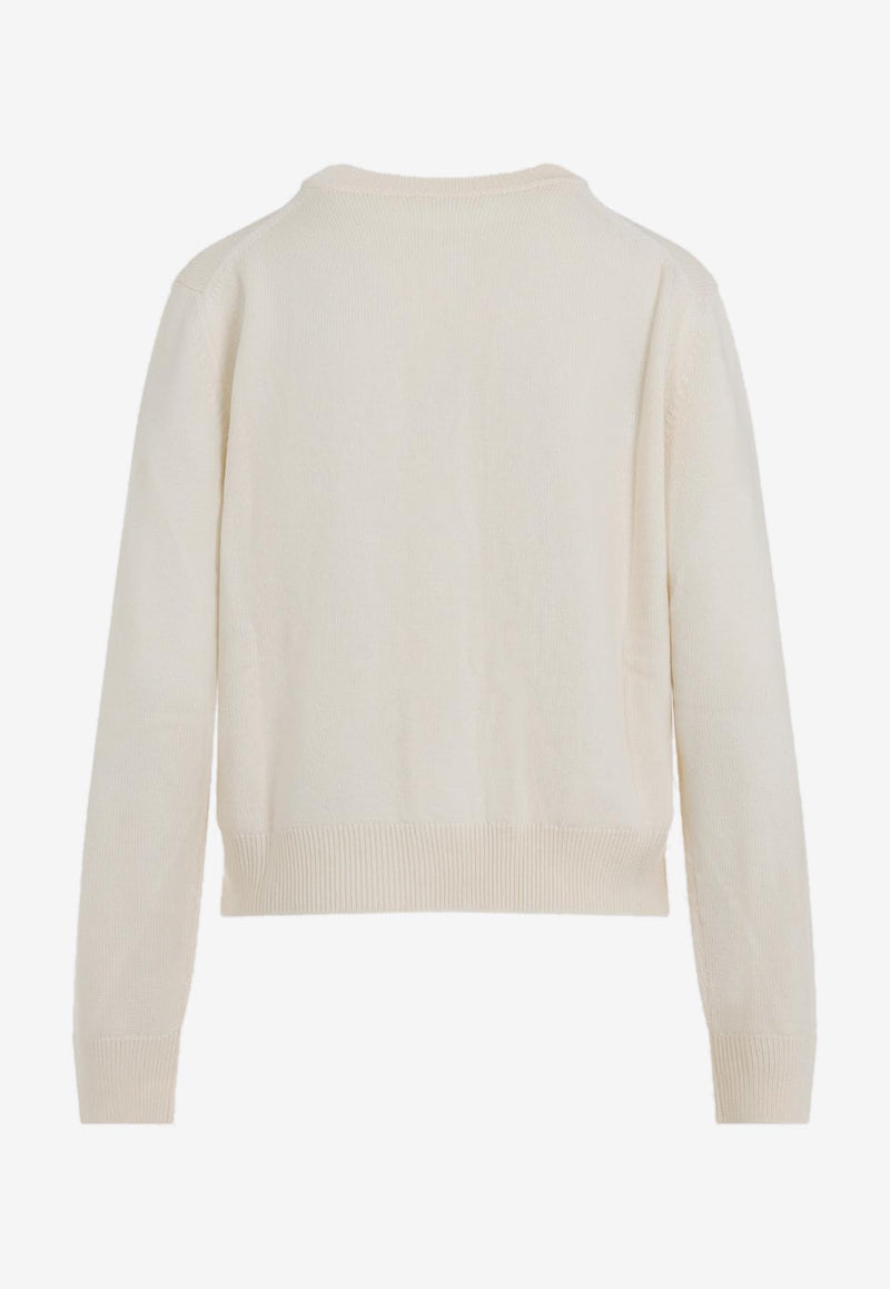 Floral-Embroidered Wool-Blend Cardigan