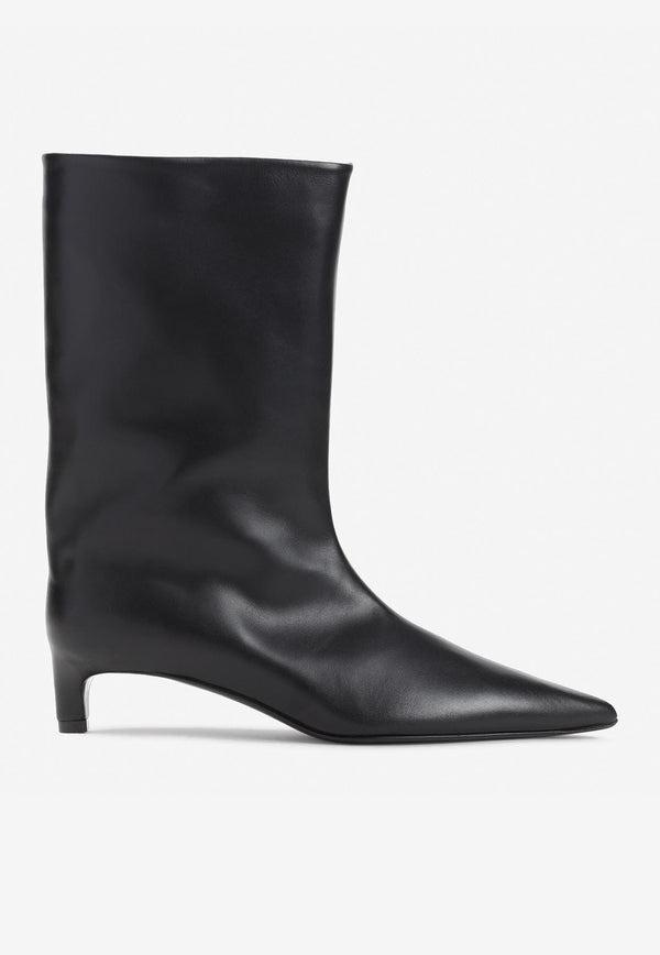Pointed-Toe Mid-Calf Boots