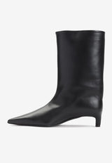 Pointed-Toe Mid-Calf Boots