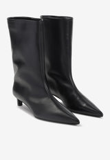 Pointed-Toe Mid-Calf Boots