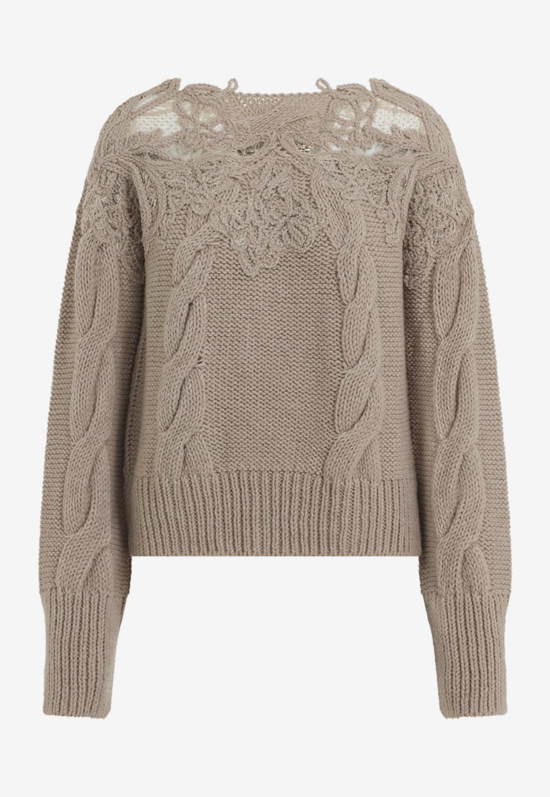 Cable-Knit Wool Sweater