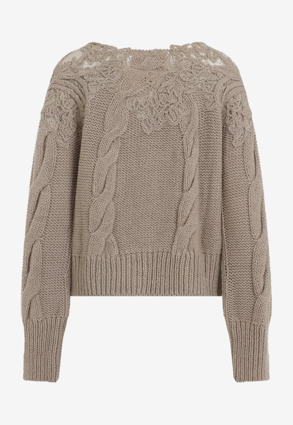 Cable-Knit Wool Sweater