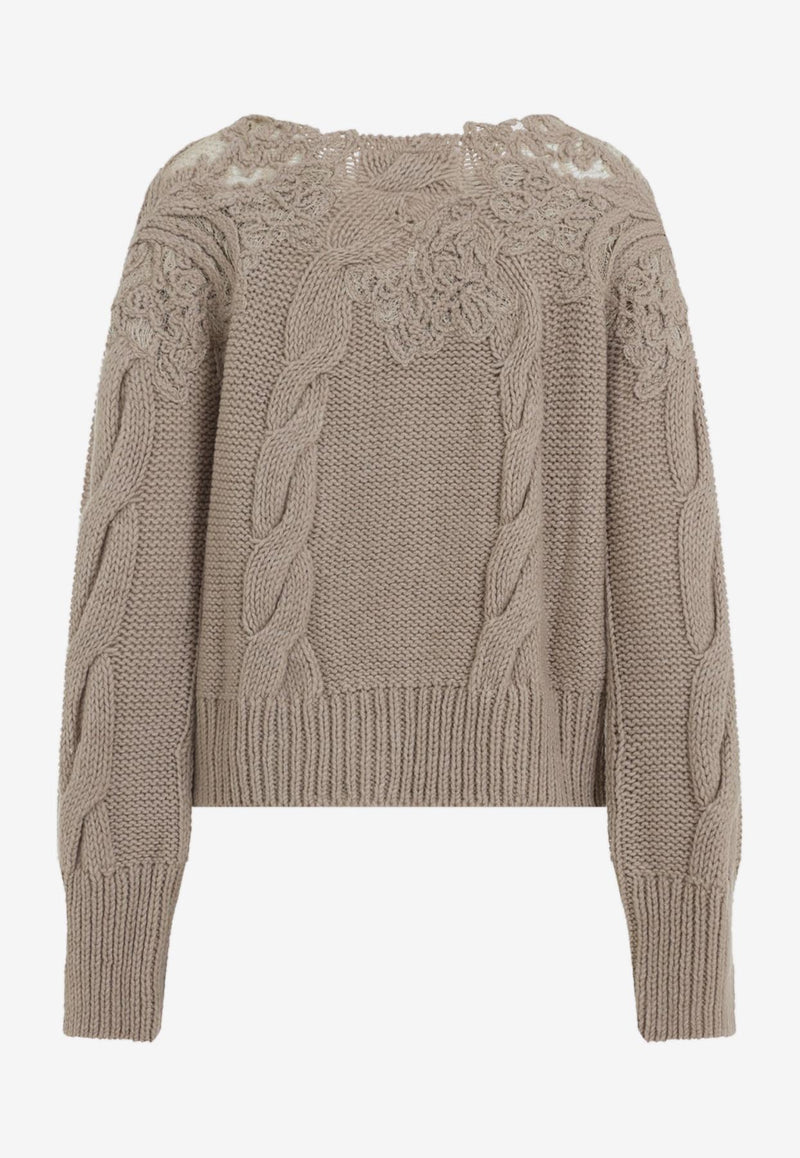 Cable-Knit Wool Sweater
