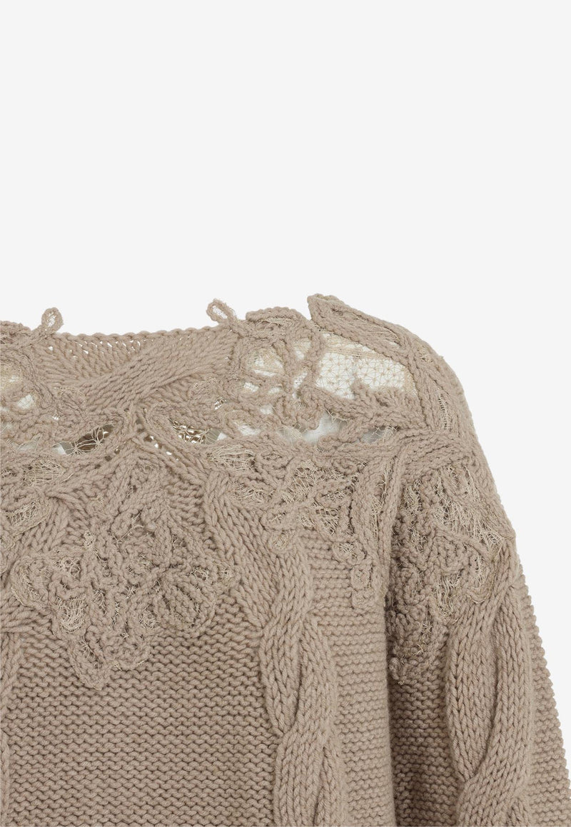 Cable-Knit Wool Sweater