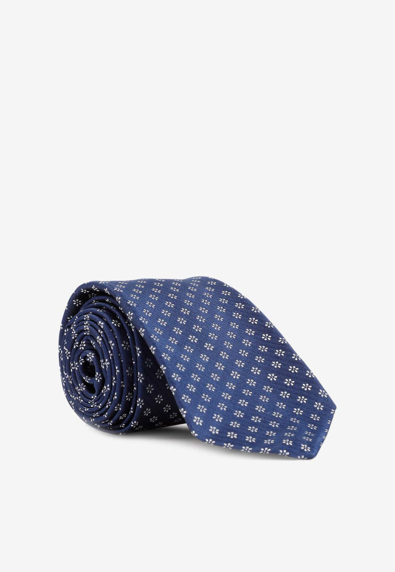 Floral Pattern Silk Tie