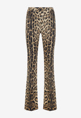 Animalier-Printed Bootcut Jeans