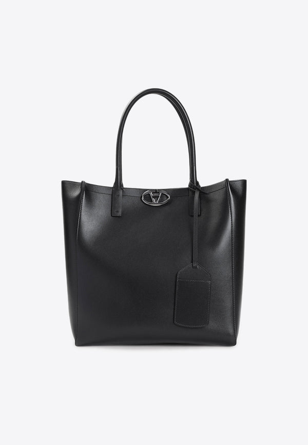 Medium VLogo Locker Leather Tote Bag