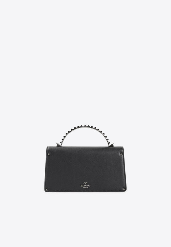 Mini Rockstud Leather Top Handle Bag