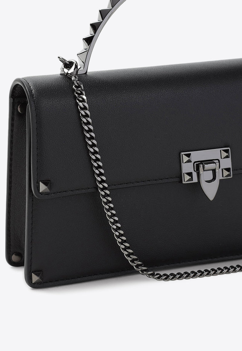 Mini Rockstud Leather Top Handle Bag