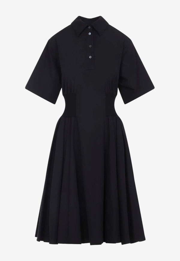 Short-Sleeved Midi Shirt Dress