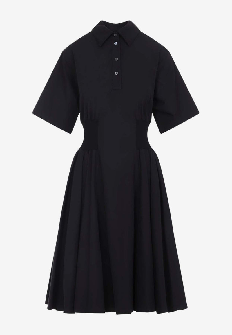 Short-Sleeved Midi Shirt Dress
