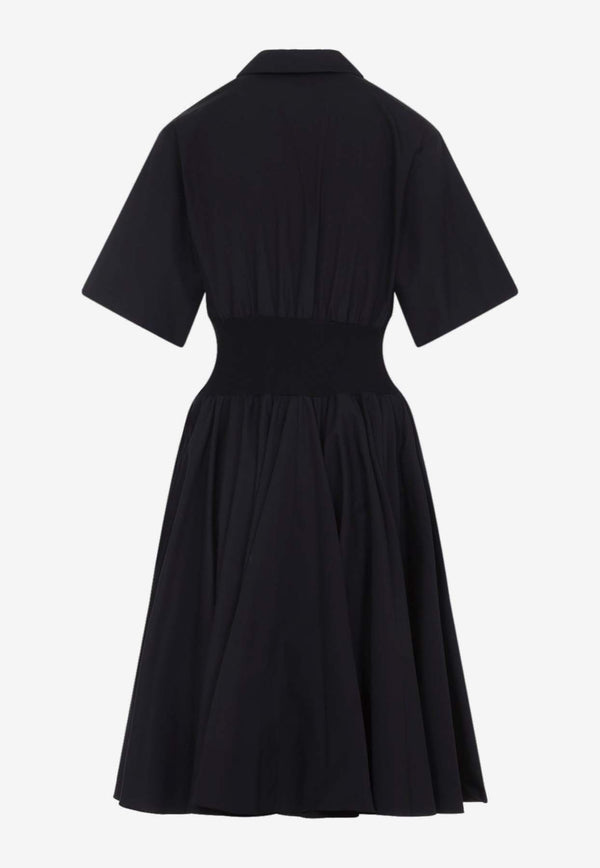 Short-Sleeved Midi Shirt Dress