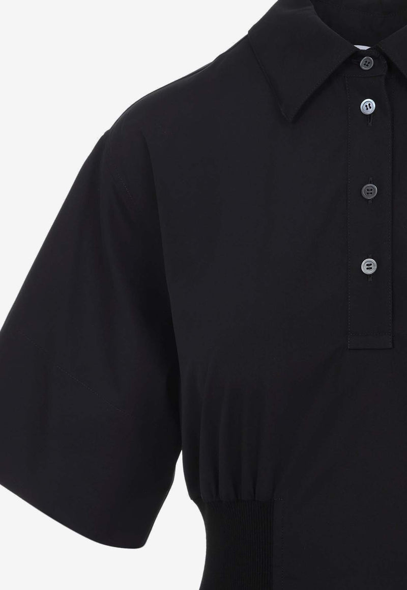 Short-Sleeved Midi Shirt Dress