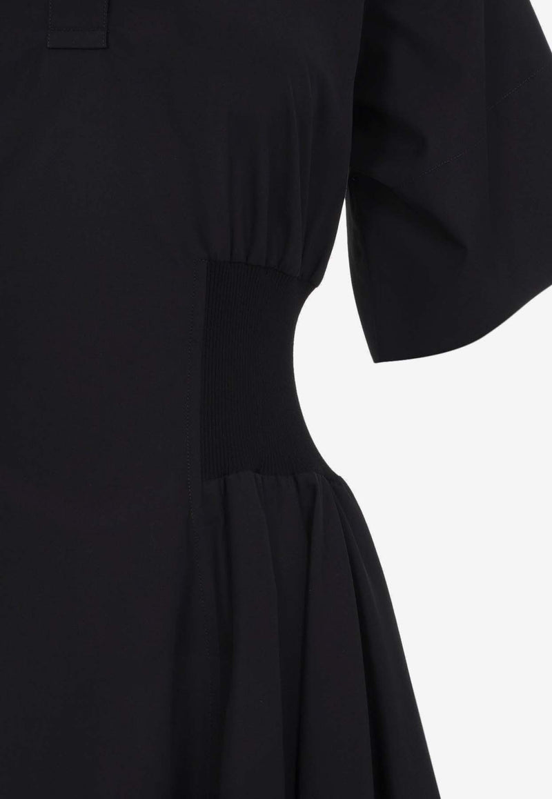 Short-Sleeved Midi Shirt Dress