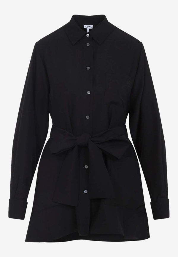 Belted Long-Sleeved Shirt
