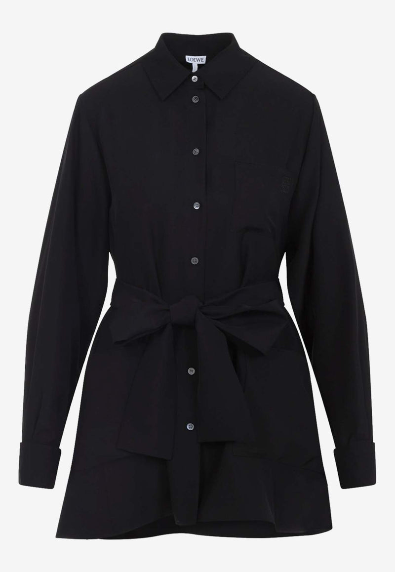 Belted Long-Sleeved Shirt