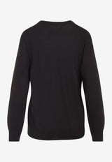 Logo-Embroidered Wool Sweater