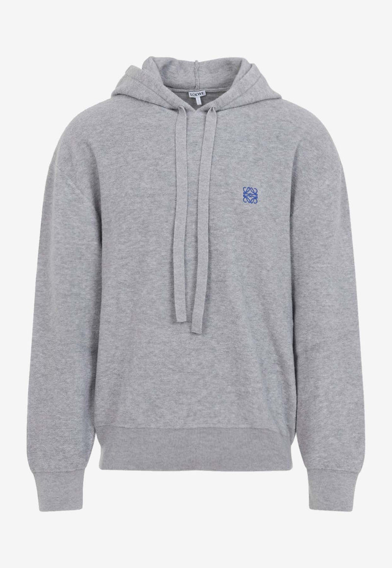 Logo-Embroidered Hooded Sweatshirt in Wool