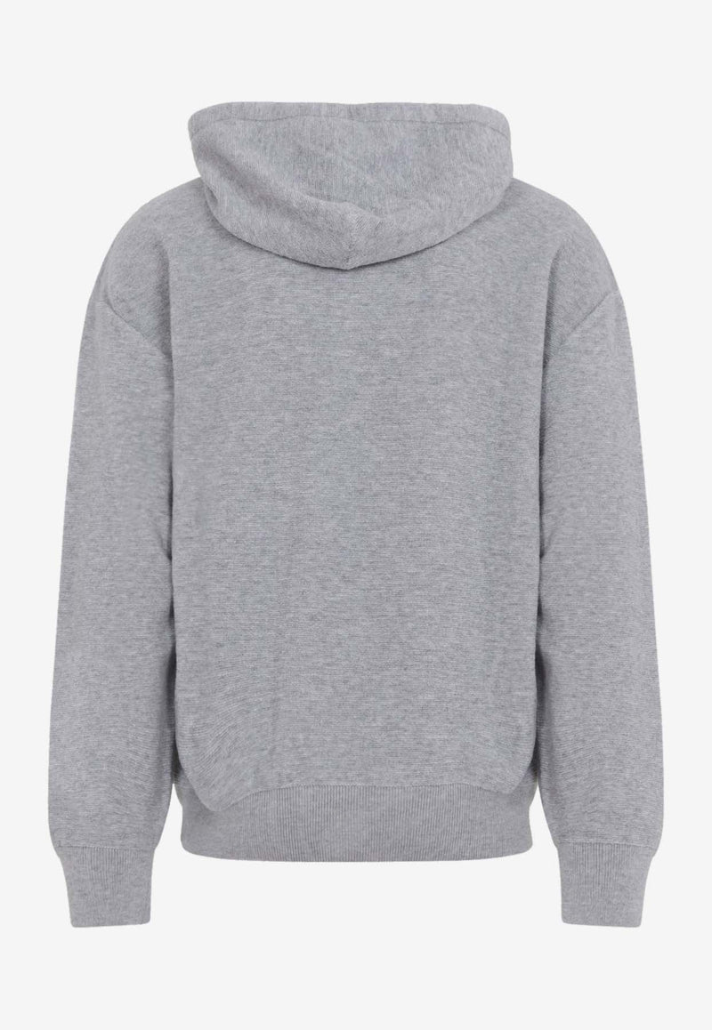 Logo-Embroidered Hooded Sweatshirt in Wool