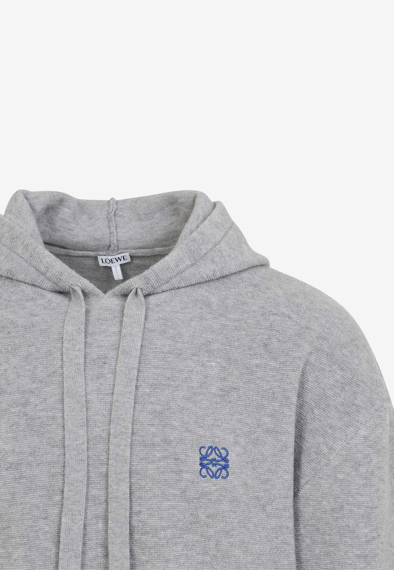 Logo-Embroidered Hooded Sweatshirt in Wool