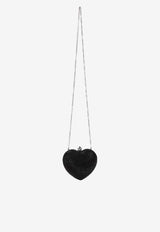 Crystal-Embellished Heart Clutch