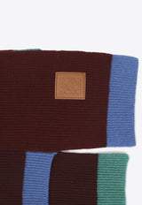 Wool Scarf with Logo-Patch