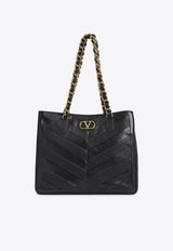 VLogo Leather Tote Bag